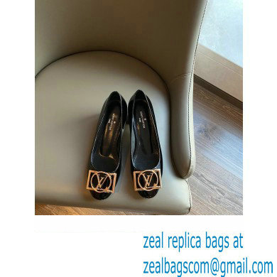 Louis Vuitton Heel 4.5cm Dauphine Madeleine Pumps Patent Black