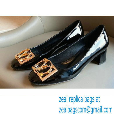 Louis Vuitton Heel 4.5cm Dauphine Madeleine Pumps Patent Black