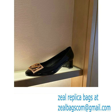 Louis Vuitton Heel 4.5cm Dauphine Madeleine Pumps Patent Black