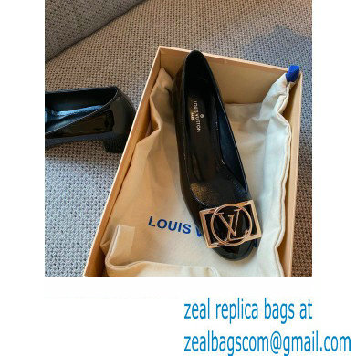 Louis Vuitton Heel 4.5cm Dauphine Madeleine Pumps Patent Black