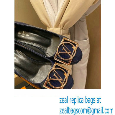 Louis Vuitton Heel 4.5cm Dauphine Madeleine Pumps Patent Blue