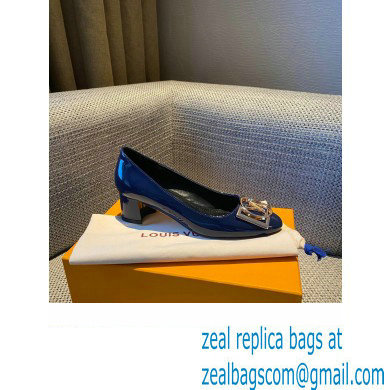 Louis Vuitton Heel 4.5cm Dauphine Madeleine Pumps Patent Blue