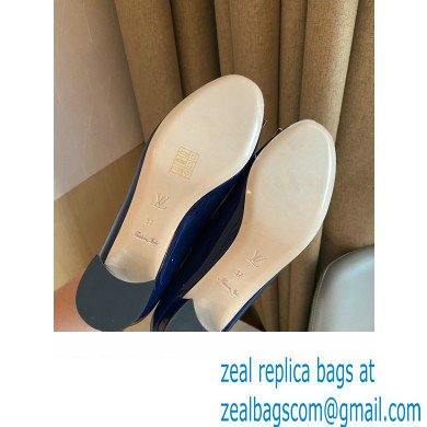 Louis Vuitton Heel 4.5cm Dauphine Madeleine Pumps Patent Blue