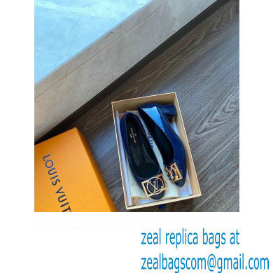 Louis Vuitton Heel 4.5cm Dauphine Madeleine Pumps Patent Blue