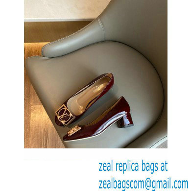 Louis Vuitton Heel 4.5cm Dauphine Madeleine Pumps Patent Burgundy