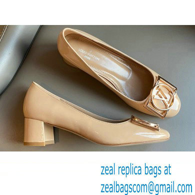 Louis Vuitton Heel 4.5cm Dauphine Madeleine Pumps Patent Nude