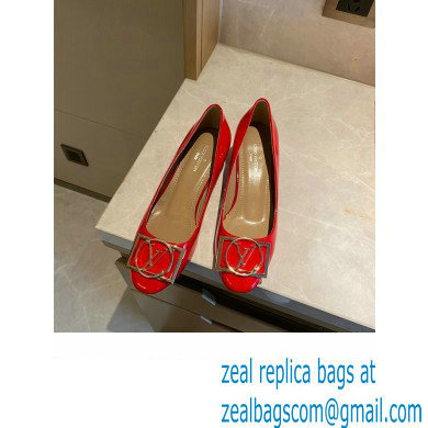 Louis Vuitton Heel 4.5cm Dauphine Madeleine Pumps Patent Red