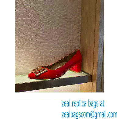 Louis Vuitton Heel 4.5cm Dauphine Madeleine Pumps Patent Red
