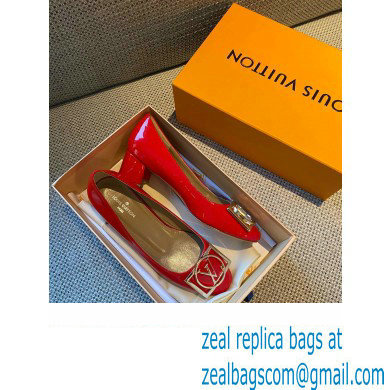 Louis Vuitton Heel 4.5cm Dauphine Madeleine Pumps Patent Red