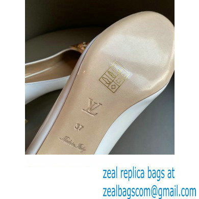 Louis Vuitton Heel 4.5cm Dauphine Madeleine Pumps Patent White