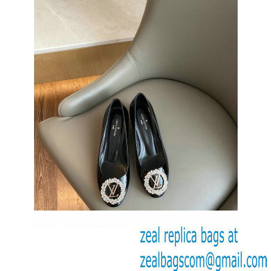 Louis Vuitton Heel 4.5cm LV Circle Madeleine Pumps Patent Black