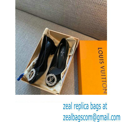Louis Vuitton Heel 4.5cm LV Circle Madeleine Pumps Patent Black