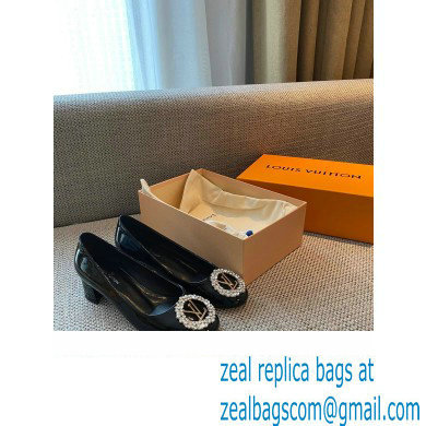 Louis Vuitton Heel 4.5cm LV Circle Madeleine Pumps Patent Black