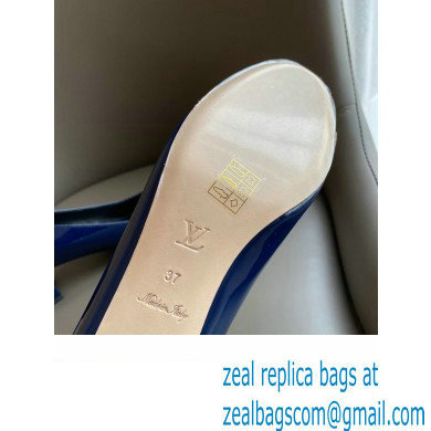 Louis Vuitton Heel 4.5cm LV Circle Madeleine Pumps Patent Blue