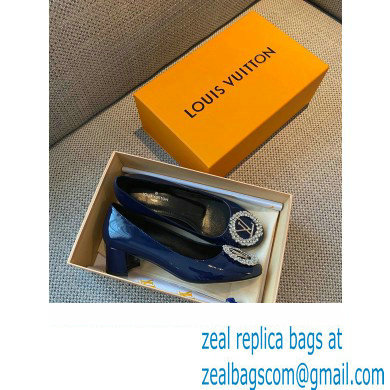 Louis Vuitton Heel 4.5cm LV Circle Madeleine Pumps Patent Blue