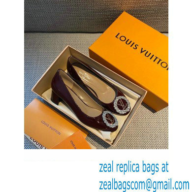 Louis Vuitton Heel 4.5cm LV Circle Madeleine Pumps Patent Burgundy