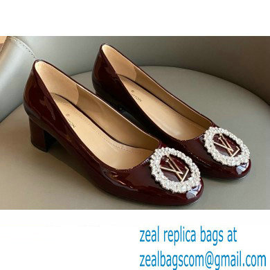 Louis Vuitton Heel 4.5cm LV Circle Madeleine Pumps Patent Burgundy
