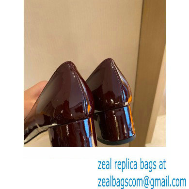 Louis Vuitton Heel 4.5cm LV Circle Madeleine Pumps Patent Burgundy