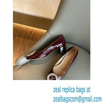 Louis Vuitton Heel 4.5cm LV Circle Madeleine Pumps Patent Burgundy