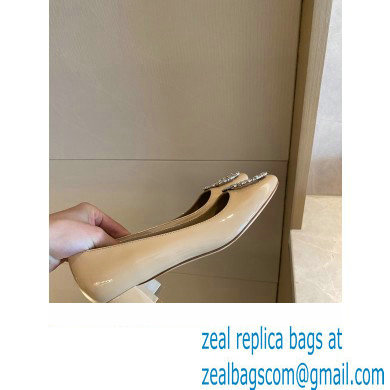 Louis Vuitton Heel 4.5cm LV Circle Madeleine Pumps Patent Nude