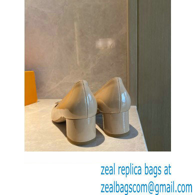 Louis Vuitton Heel 4.5cm LV Circle Madeleine Pumps Patent Nude