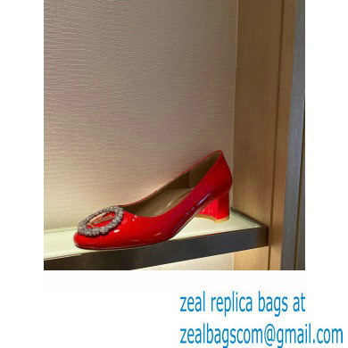 Louis Vuitton Heel 4.5cm LV Circle Madeleine Pumps Patent Red