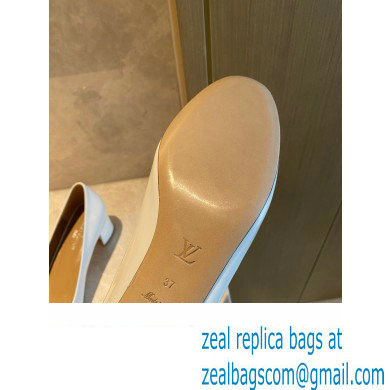 Louis Vuitton Heel 4.5cm LV Circle Madeleine Pumps Patent White