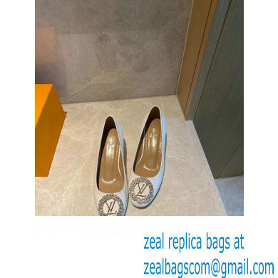 Louis Vuitton Heel 4.5cm LV Circle Madeleine Pumps Patent White