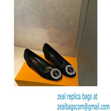 Louis Vuitton Heel 4.5cm LV Circle Madeleine Pumps Suede Black - Click Image to Close