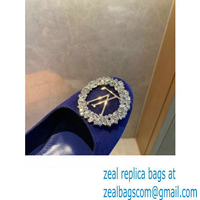 Louis Vuitton Heel 4.5cm LV Circle Madeleine Pumps Suede Blue
