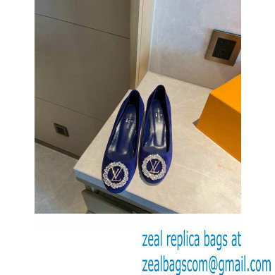 Louis Vuitton Heel 4.5cm LV Circle Madeleine Pumps Suede Blue - Click Image to Close