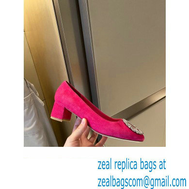 Louis Vuitton Heel 4.5cm LV Circle Madeleine Pumps Suede Framboise Pink