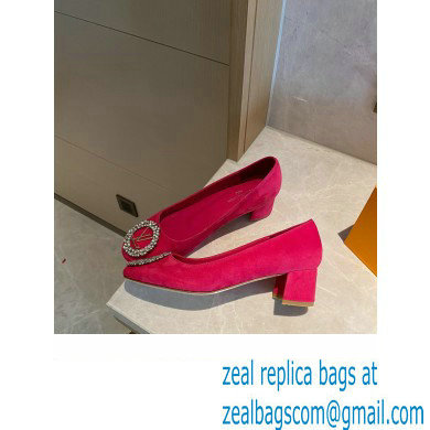 Louis Vuitton Heel 4.5cm LV Circle Madeleine Pumps Suede Framboise Pink