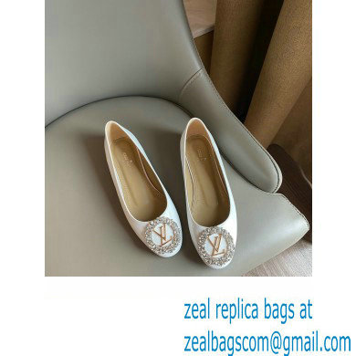 Louis Vuitton LV Circle Madeleine Ballerinas Patent White - Click Image to Close