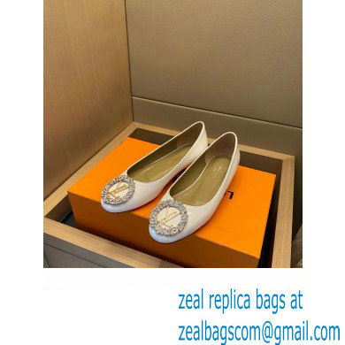 Louis Vuitton LV Circle Madeleine Ballerinas Patent White - Click Image to Close