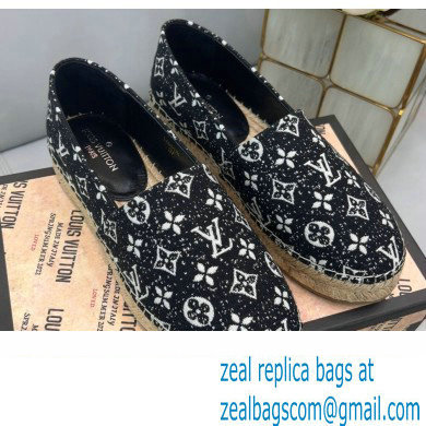 Louis Vuitton Monogram Denim Starboard Flat Espadrilles Black 2022 - Click Image to Close