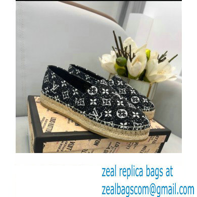 Louis Vuitton Monogram Denim Starboard Flat Espadrilles Black 2022