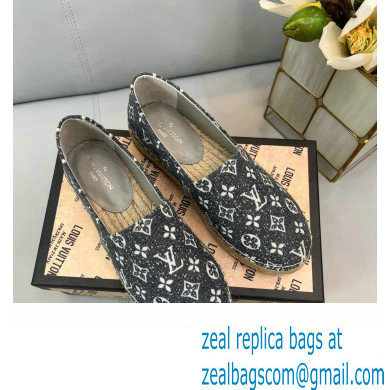 Louis Vuitton Monogram Denim Starboard Flat Espadrilles Gray 2022