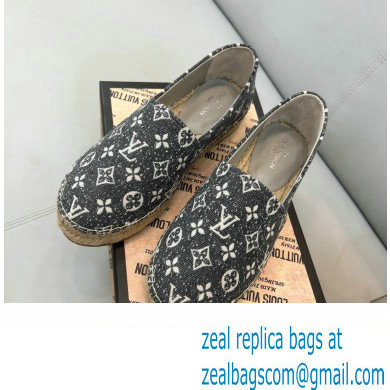 Louis Vuitton Monogram Denim Starboard Flat Espadrilles Gray 2022