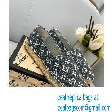 Louis Vuitton Monogram Denim Starboard Flat Espadrilles Gray 2022