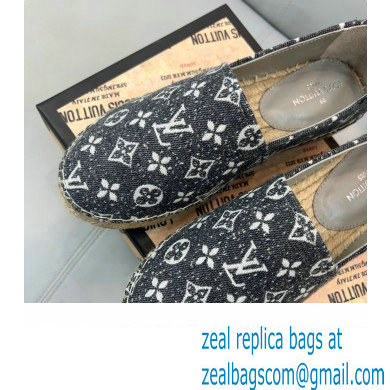 Louis Vuitton Monogram Denim Starboard Flat Espadrilles Gray 2022