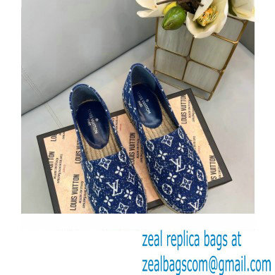 Louis Vuitton Monogram Denim Starboard Flat Espadrilles Navy Blue 2022