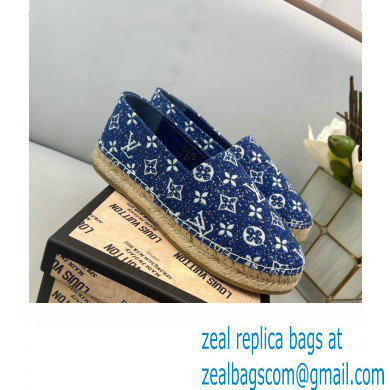 Louis Vuitton Monogram Denim Starboard Flat Espadrilles Navy Blue 2022 - Click Image to Close