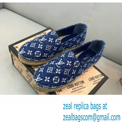 Louis Vuitton Monogram Denim Starboard Flat Espadrilles Navy Blue 2022