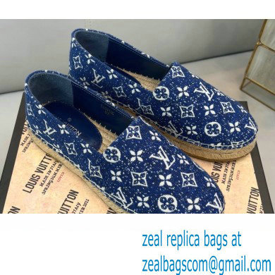 Louis Vuitton Monogram Denim Starboard Flat Espadrilles Navy Blue 2022