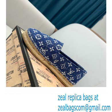 Louis Vuitton Monogram Denim Starboard Flat Espadrilles Navy Blue 2022
