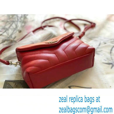 Saint Laurent Loulou Toy Bag in Matelasse   Leather 467072 red/silver