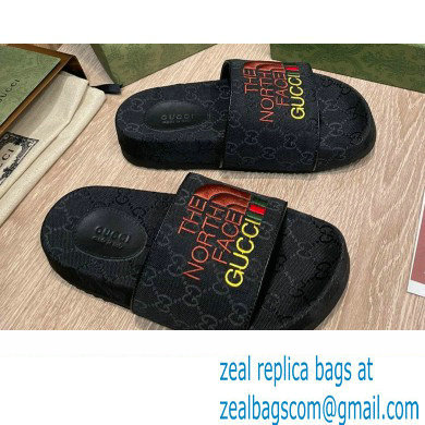 The North Face x Gucci GG Slide Sandals Black 2022