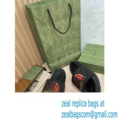 The North Face x Gucci GG Slide Sandals Black 2022