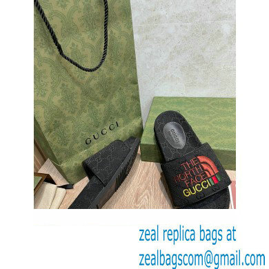The North Face x Gucci GG Slide Sandals Black 2022
